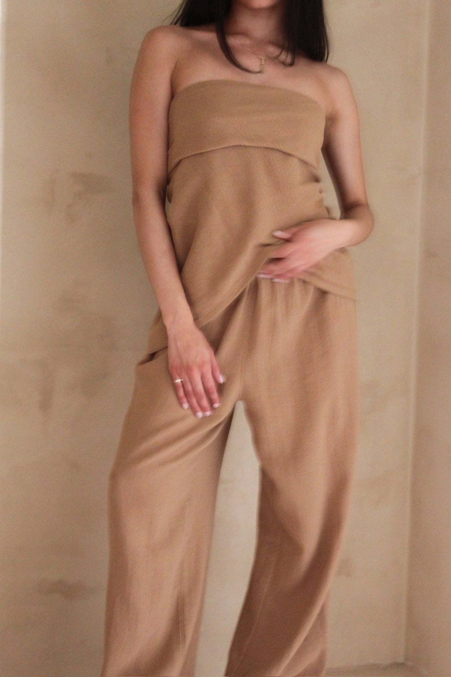 Na Nin - Patricia Waffled Cotton Pant in Toffee