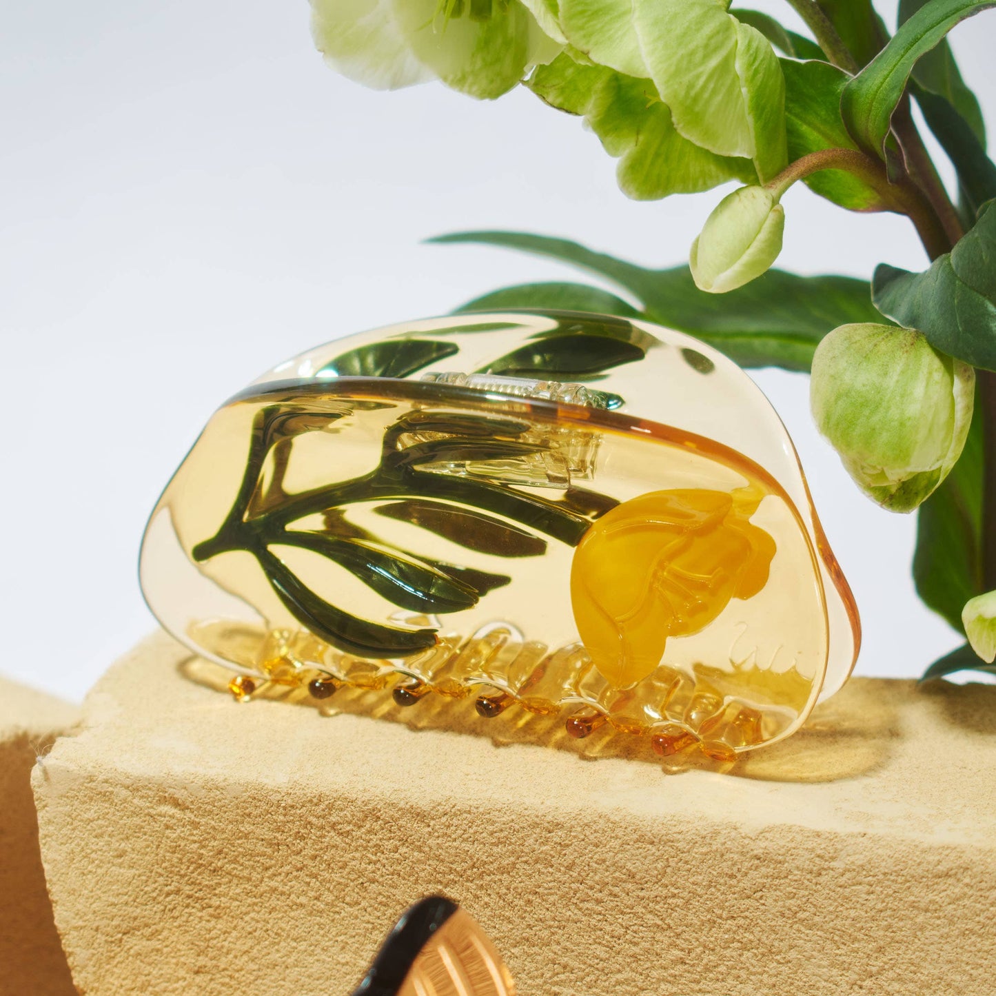WINONA IRENE - Buttercup Wild Flower Hair Claw Clip in Clear Yellow Acetate