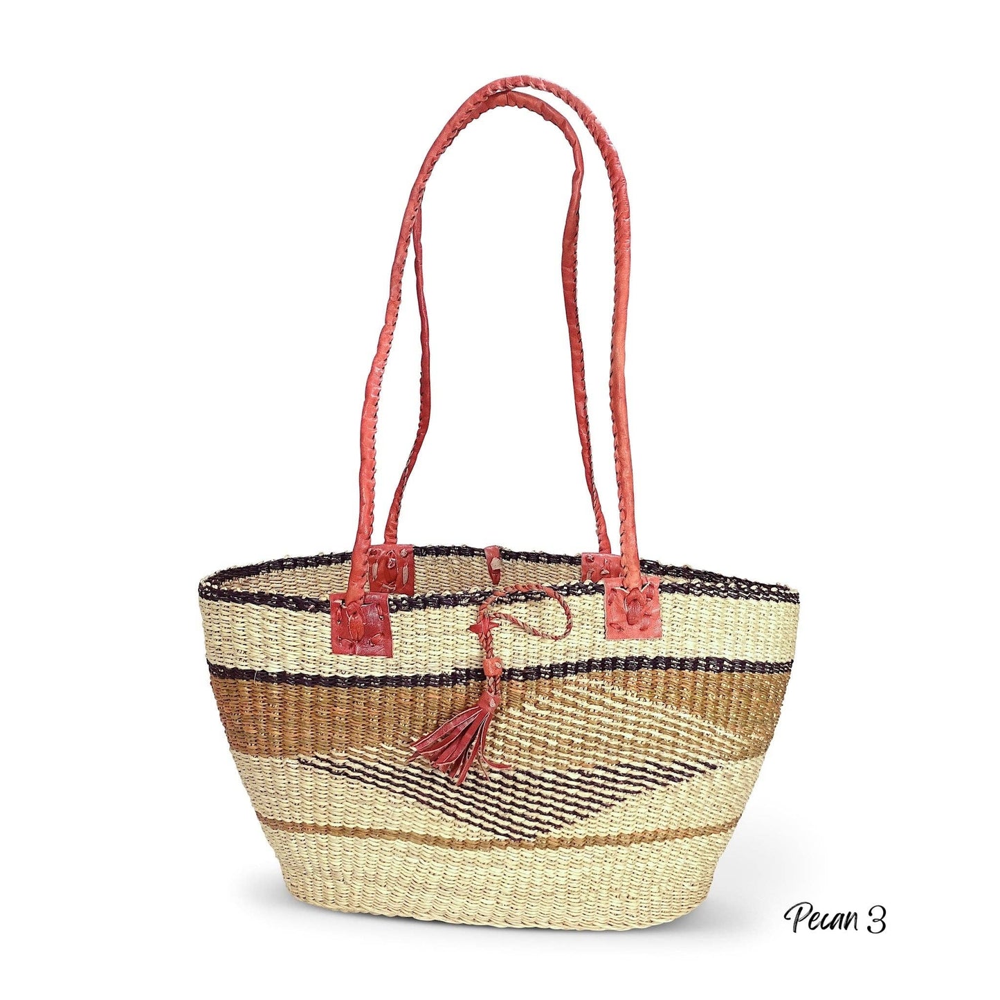 Ti-a Woven Goods - Shoulder Purse: Pecan- Patterns may vary