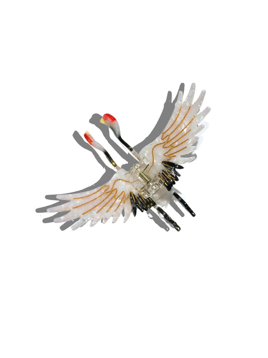 Solar Eclipse - Hand-painted Crane Bird Claw Hair Clip | Eco-Friendly