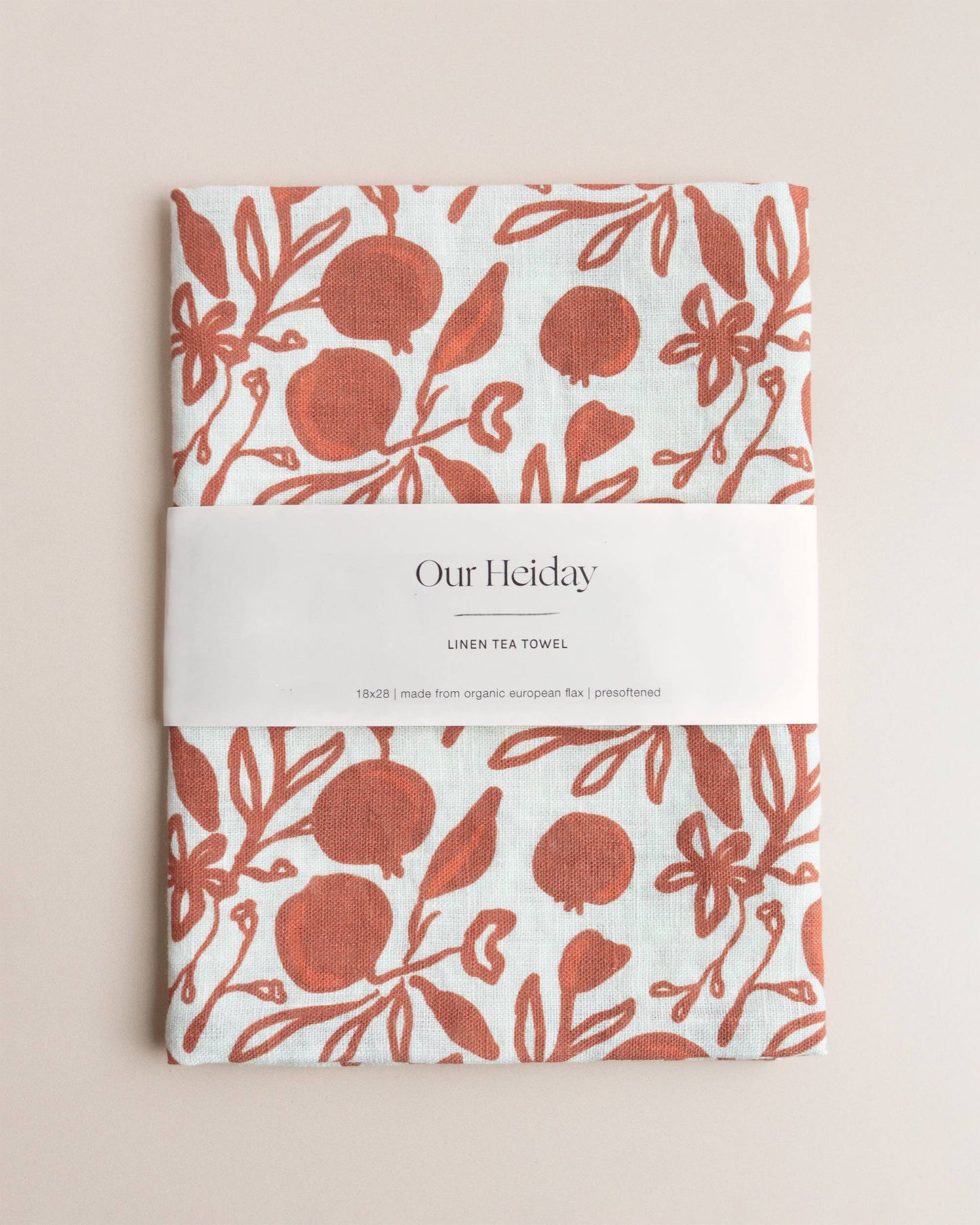 Our Heiday - Pomegranate Linen Tea Towel