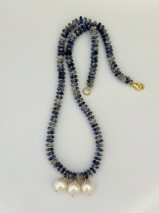 Sandrine France Studio - Madeleine Necklace: Sodalite / 18"