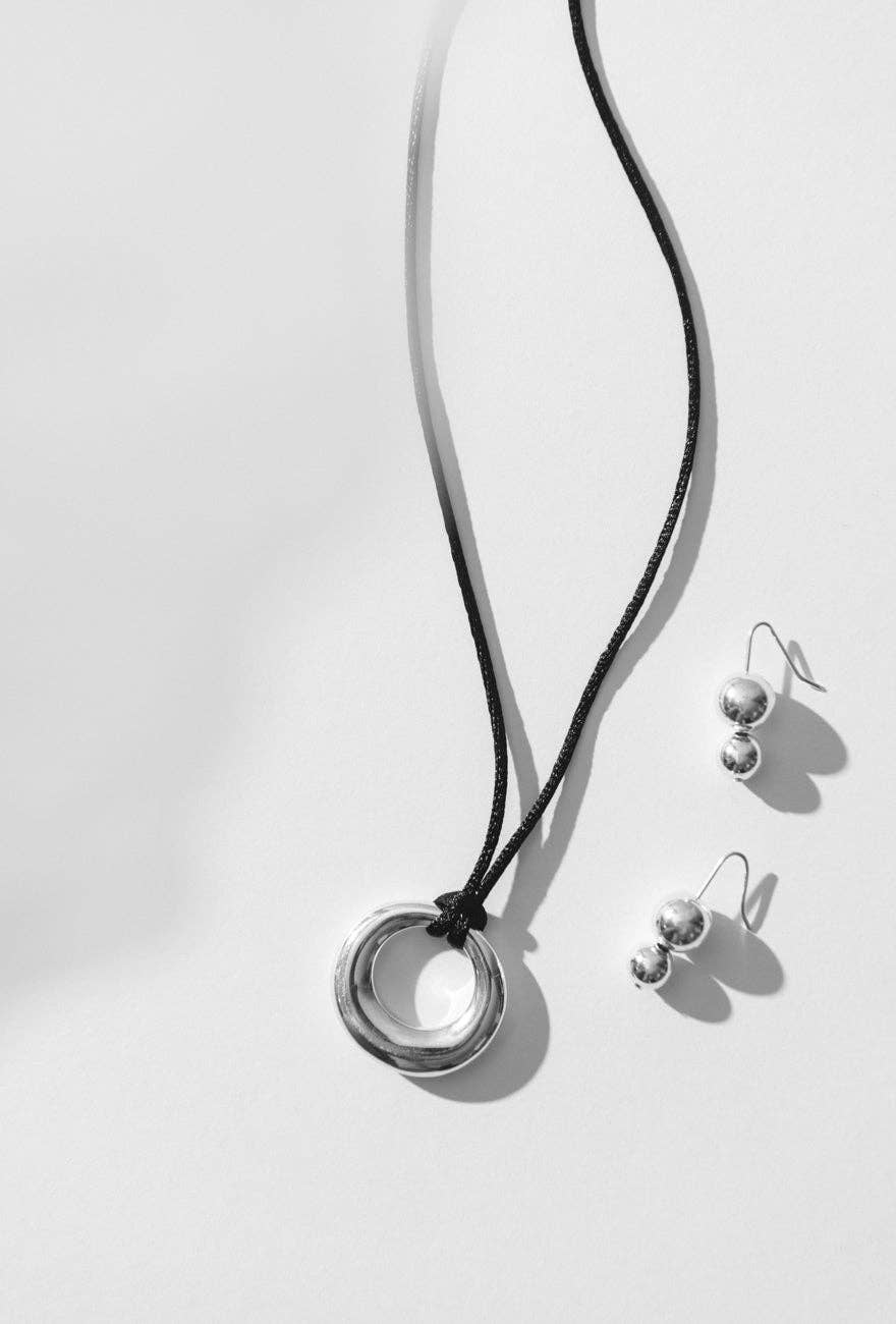 Maslo Jewelry - Double Orb Silver Earrings