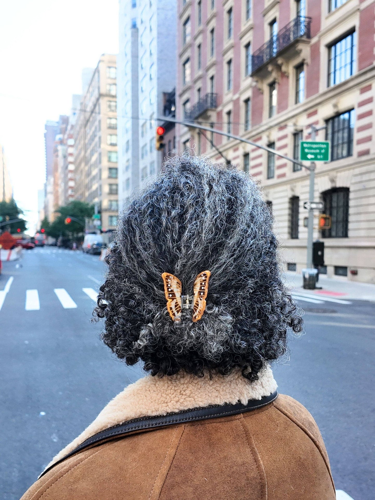 Solar Eclipse - Hand-Painted Mini Morpho Claw Hair Clip | Eco-Friendly