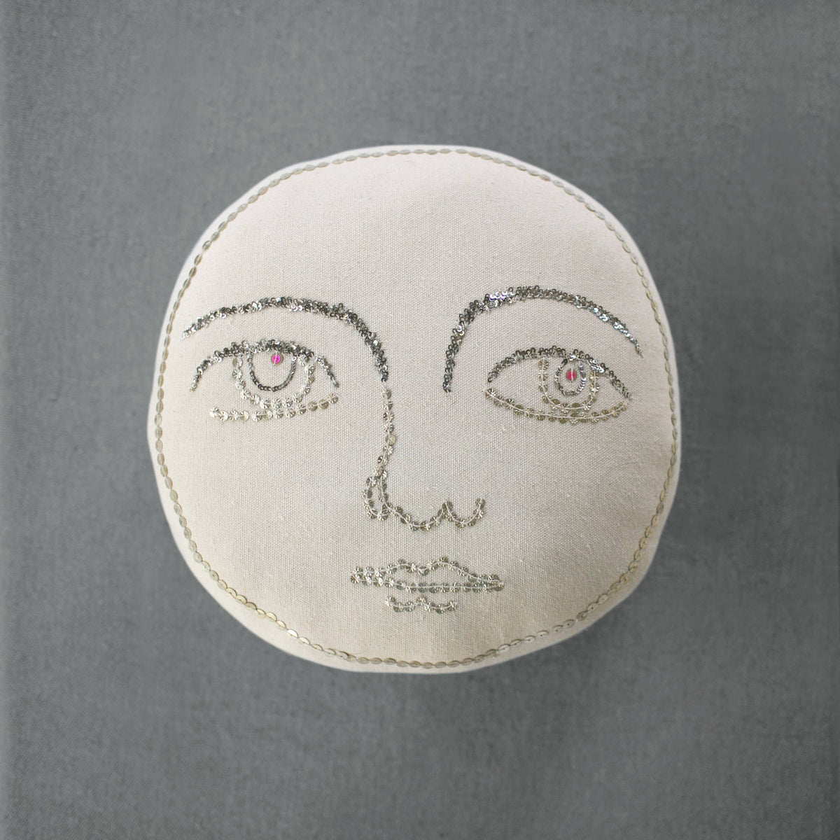 Full Moon Face Handmade Pillow