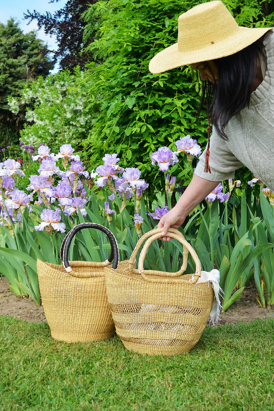 Swahili | AFRICAN MODERN - Natural Ghanaian Lacework Wing Shopper with Dye-Free Leather