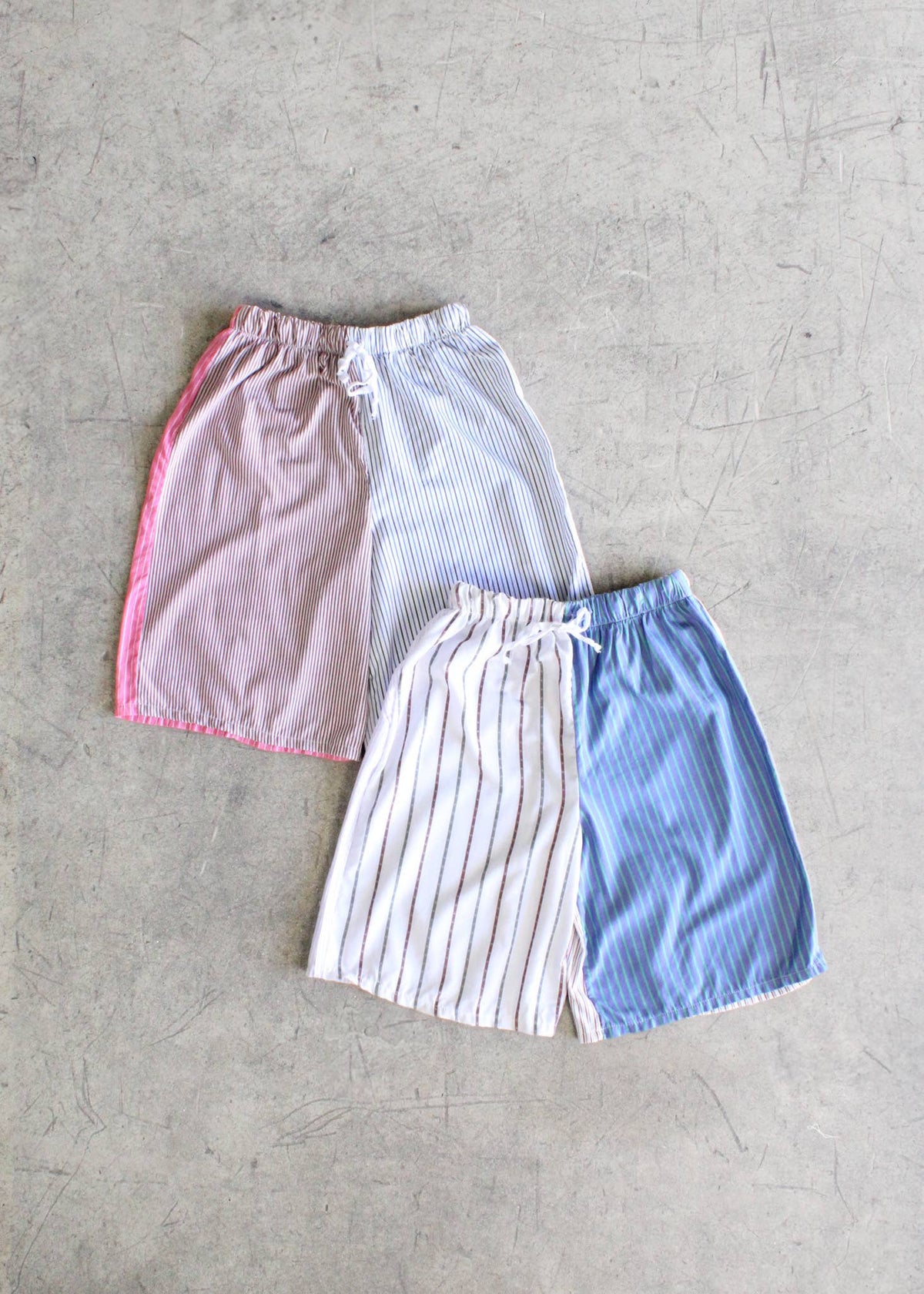Pieced Striped Wide Leg Jort