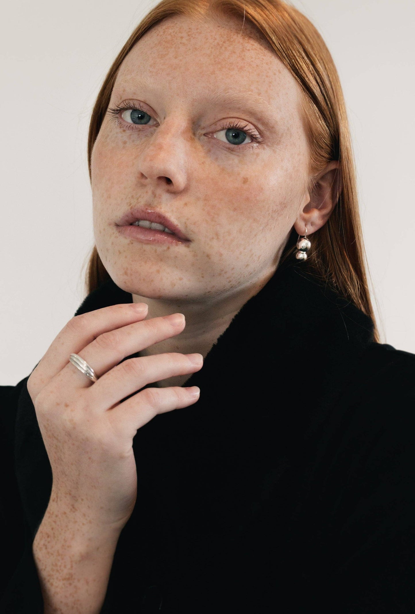 Maslo Jewelry - Double Orb Silver Earrings