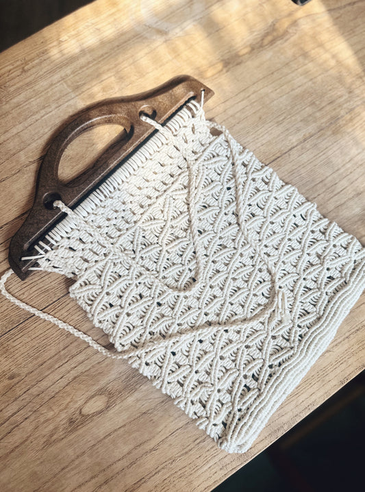 Vintage Spanish Handmade Macramé Bag