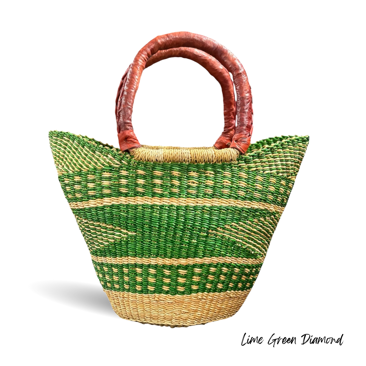 Ti-a Woven Goods - Ghanaian Lacey Medium Shopper Basket in Natural