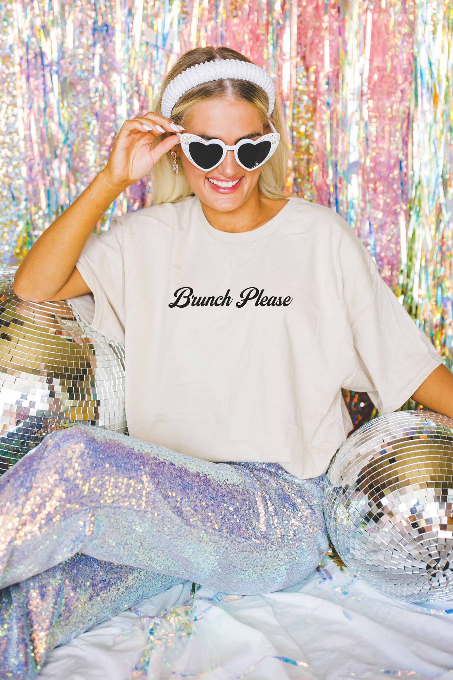 BRUNCH PLEASE OVERSIZED GRAPHIC TEE