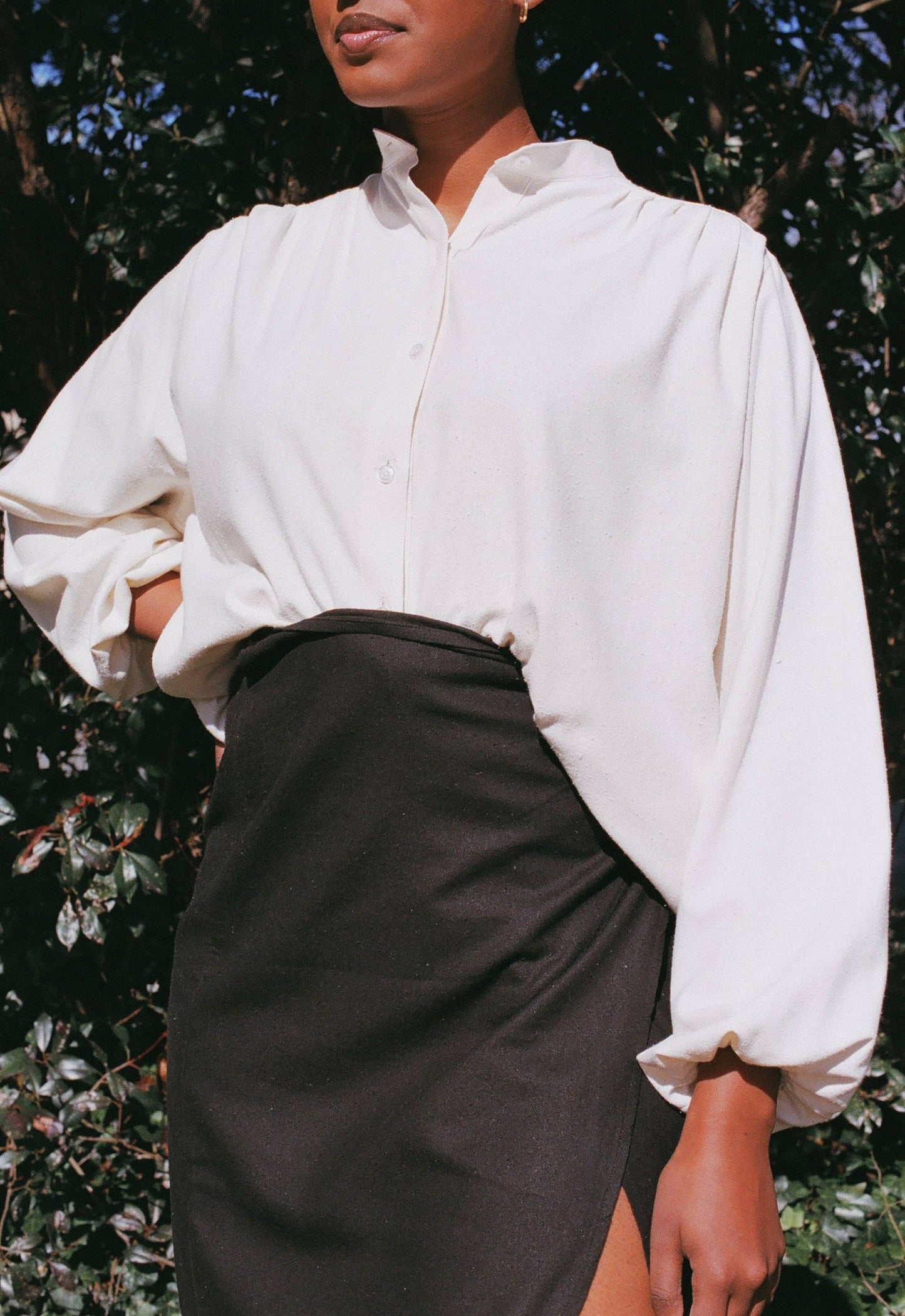 Na Nin - Gloria Raw Silk Top in Cream