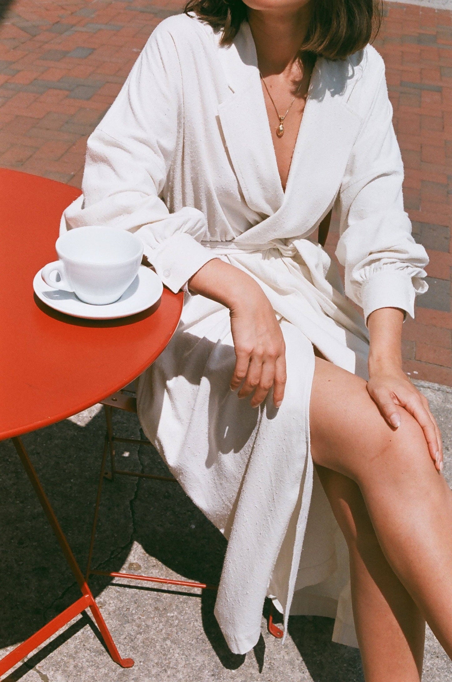 Na Nin - Layla Raw Silk Wrap Dress in Cream