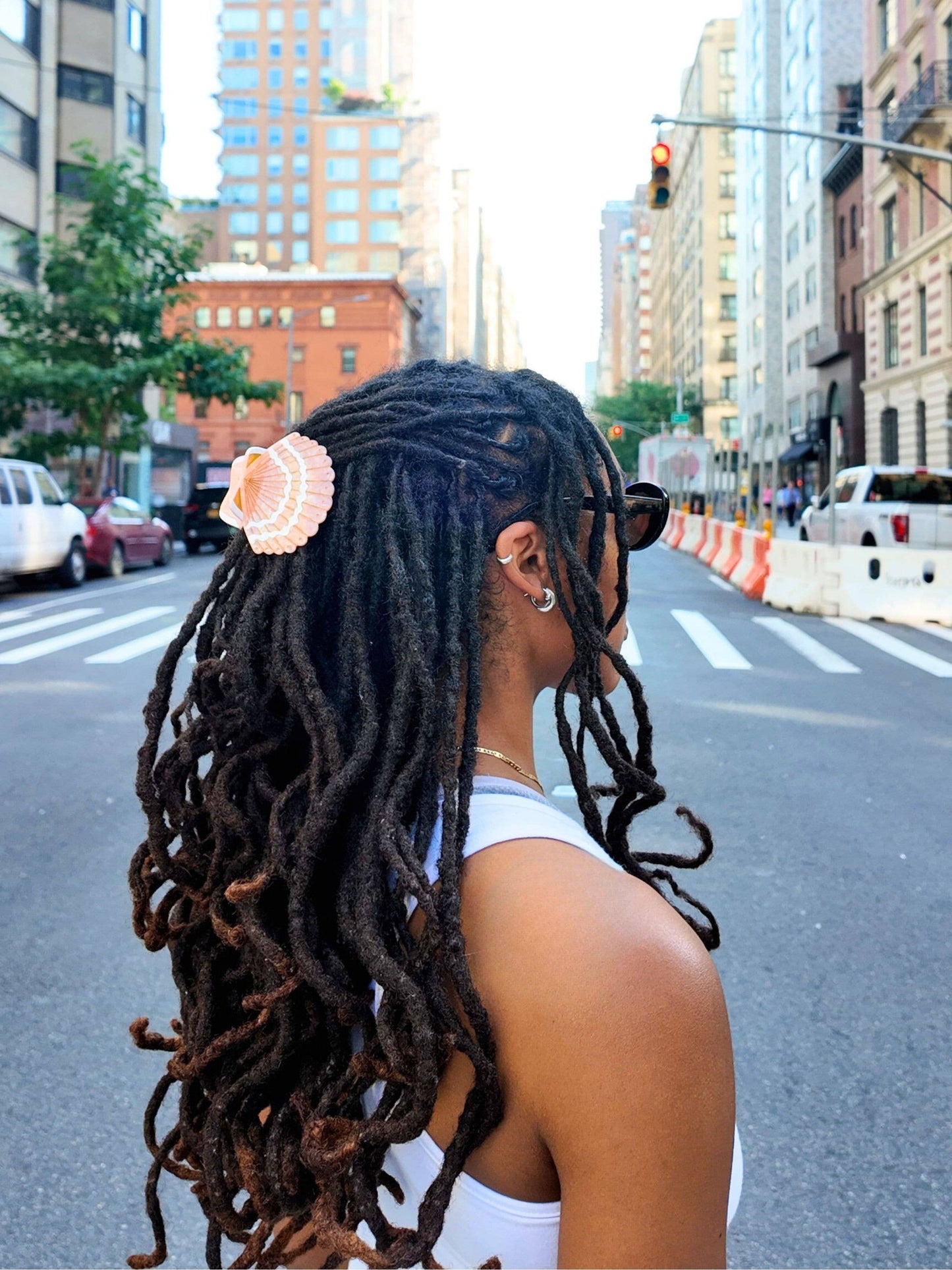 Solar Eclipse - Hand-painted Seashell Claw Hair Clip | Eco-Friendly: Golden Sand