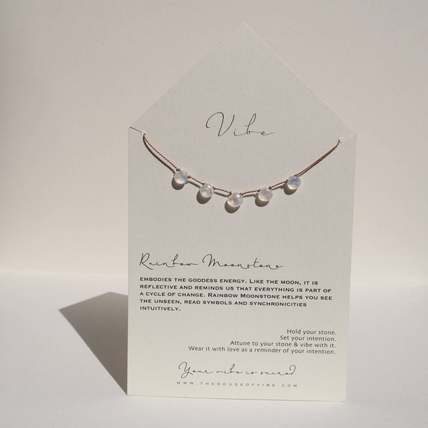 Vibe - VIBE NECKLACE | RAINBOW MOONSTONE 5 STONE