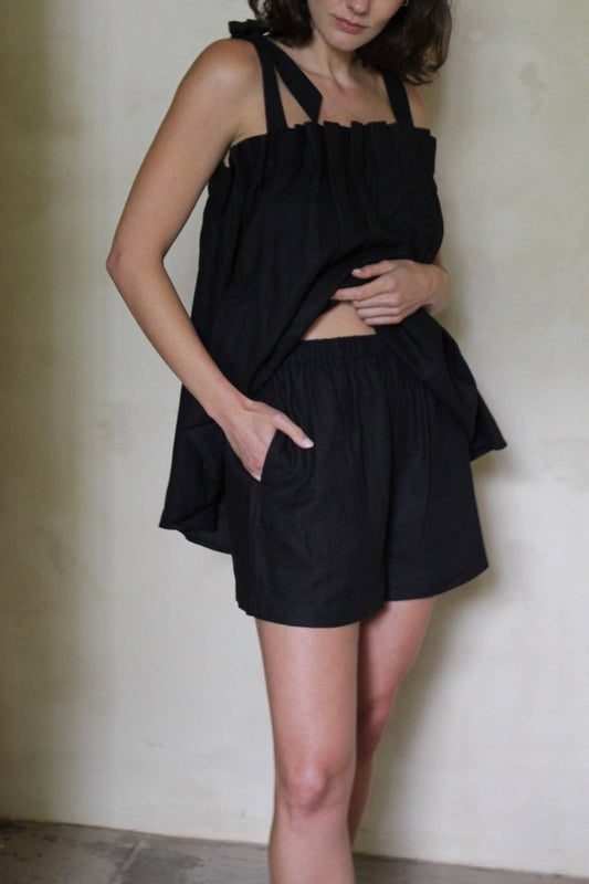 Na Nin - Dimitri Woven Silk Short in Black