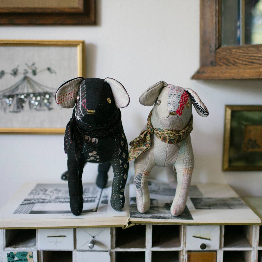 Kantha 'Darby' Dog - Soft Cotton Art Doll