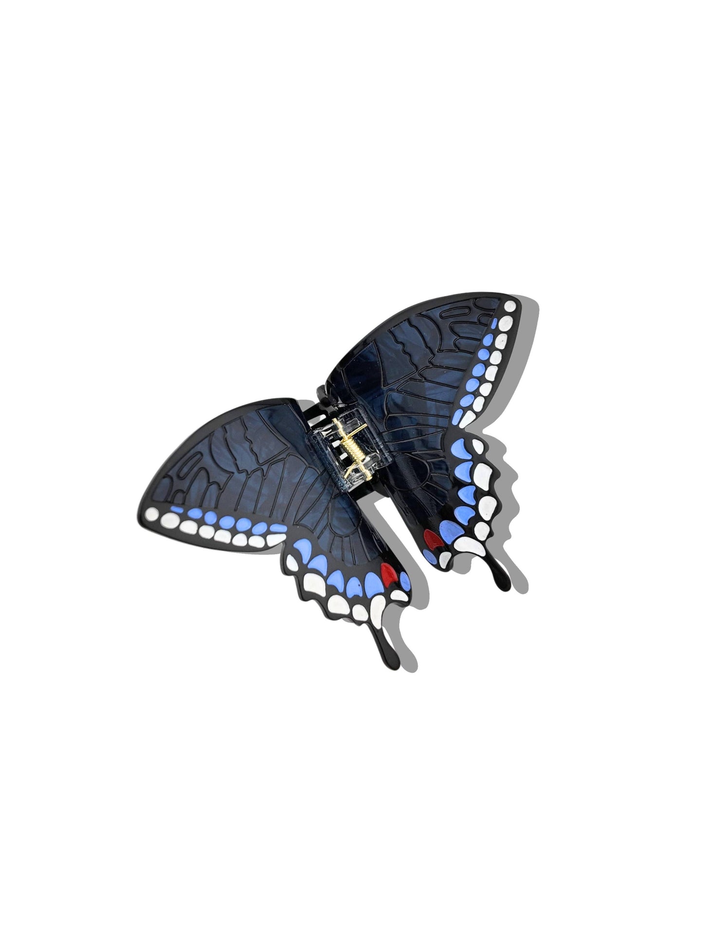 Solar Eclipse - Hand-painted Swallowtail Butterfly Claw Hair Clip: Brown