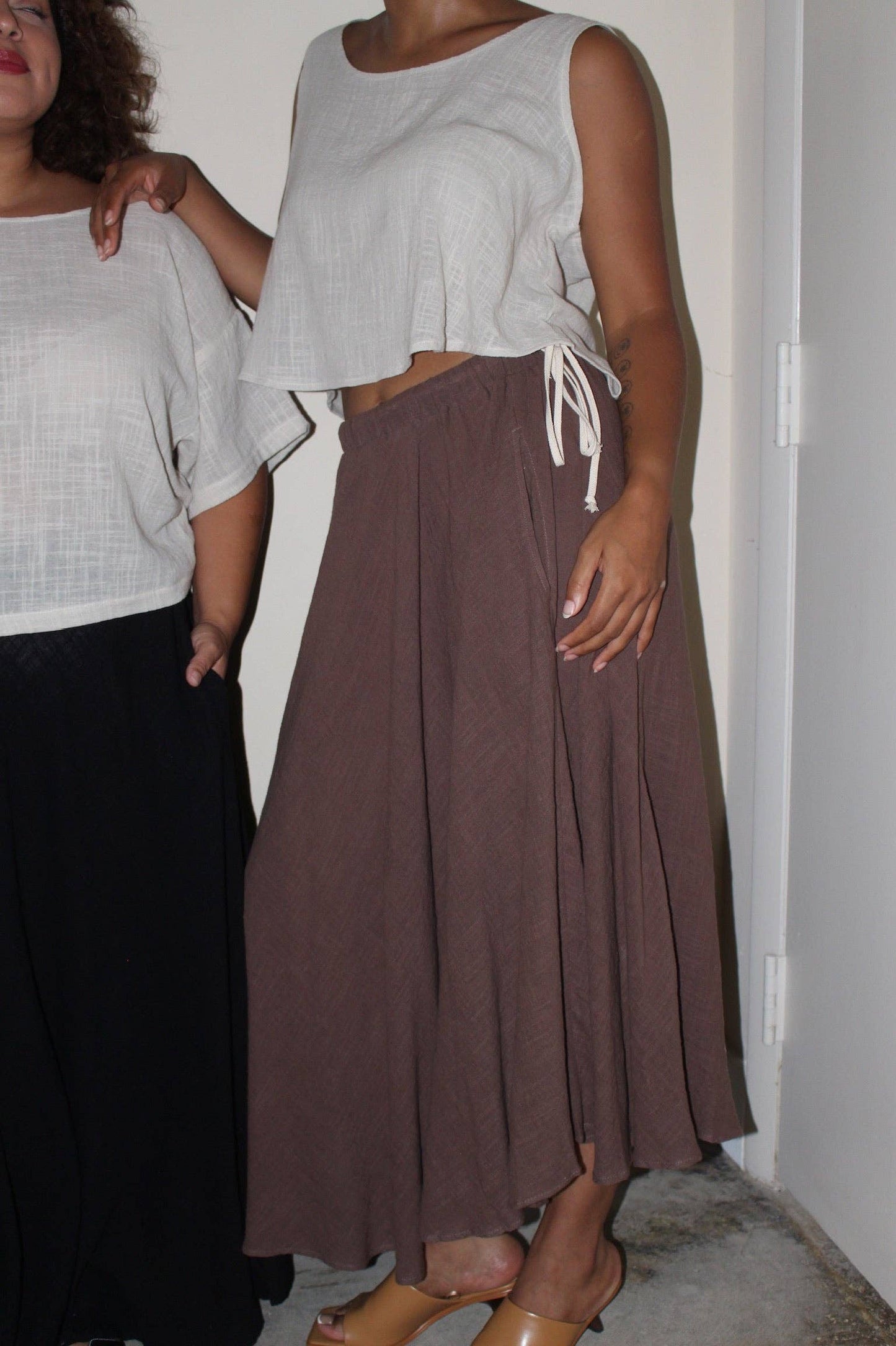 Na Nin - Laurel Cotton Gauze Skirt: Black