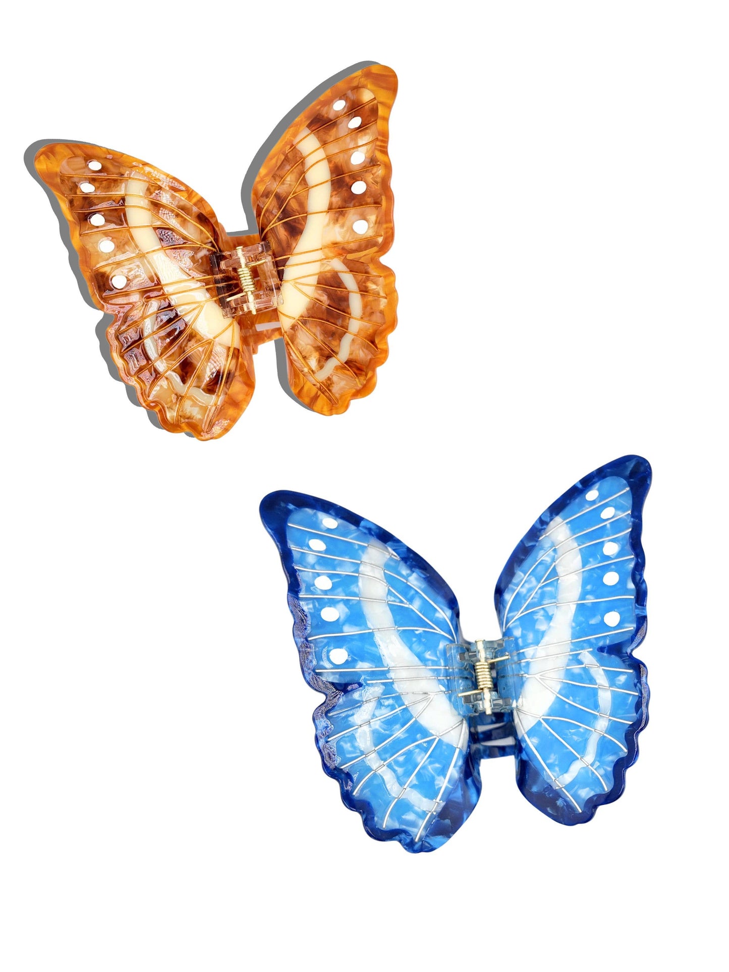 Solar Eclipse - Hand-painted Morpho Butterfly Claw Hair Clip | Eco-Friendly: Brown