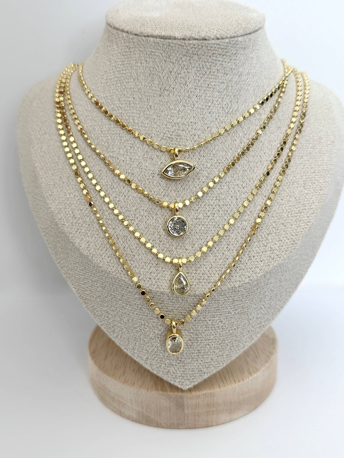 Dainty Bezel Charm Necklace
