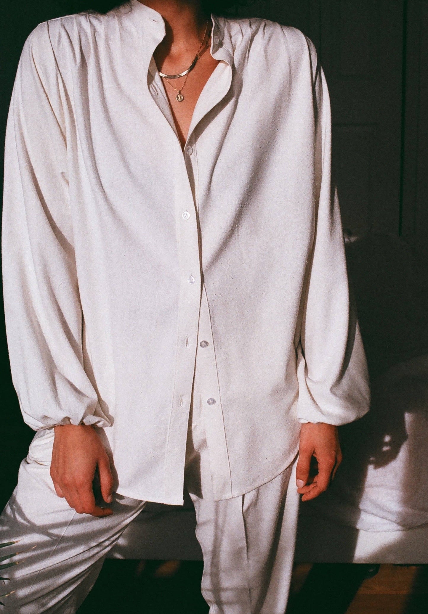 Na Nin - Gloria Raw Silk Top in Cream