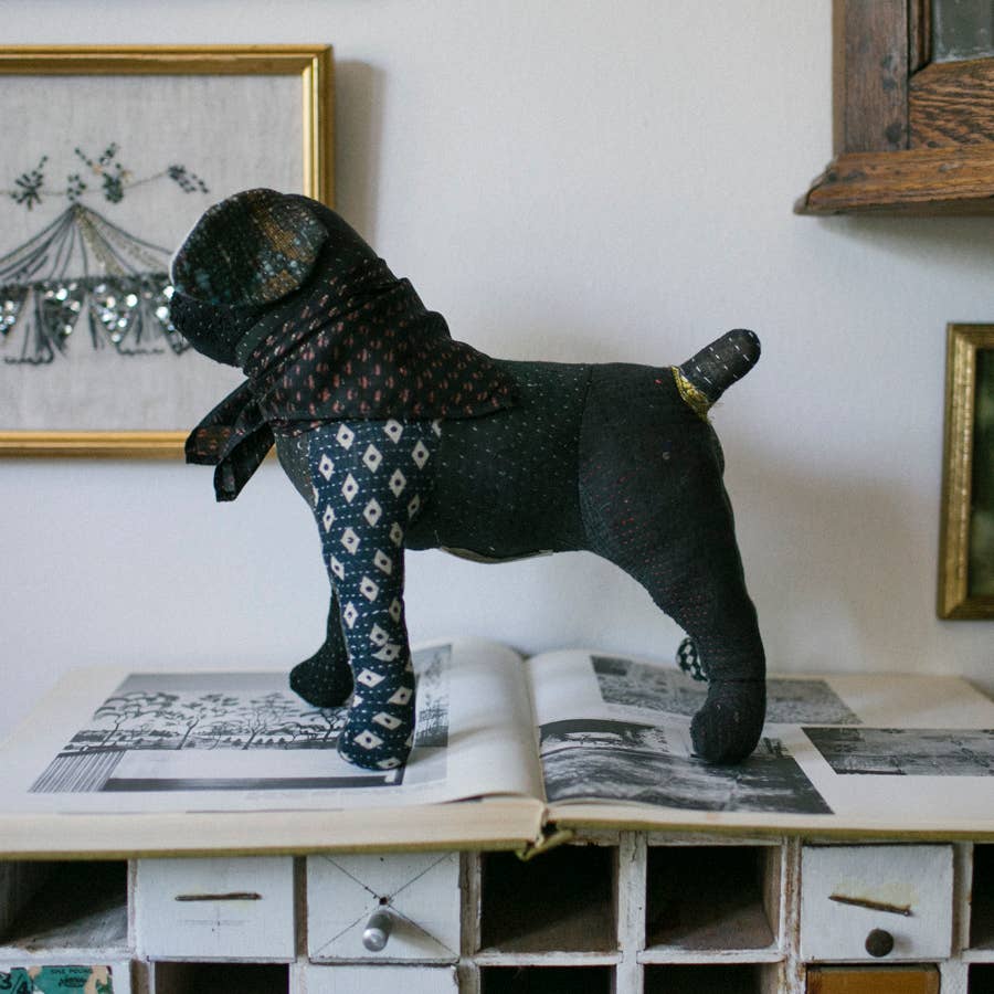 Kantha 'Darby' Dog - Soft Cotton Art Doll