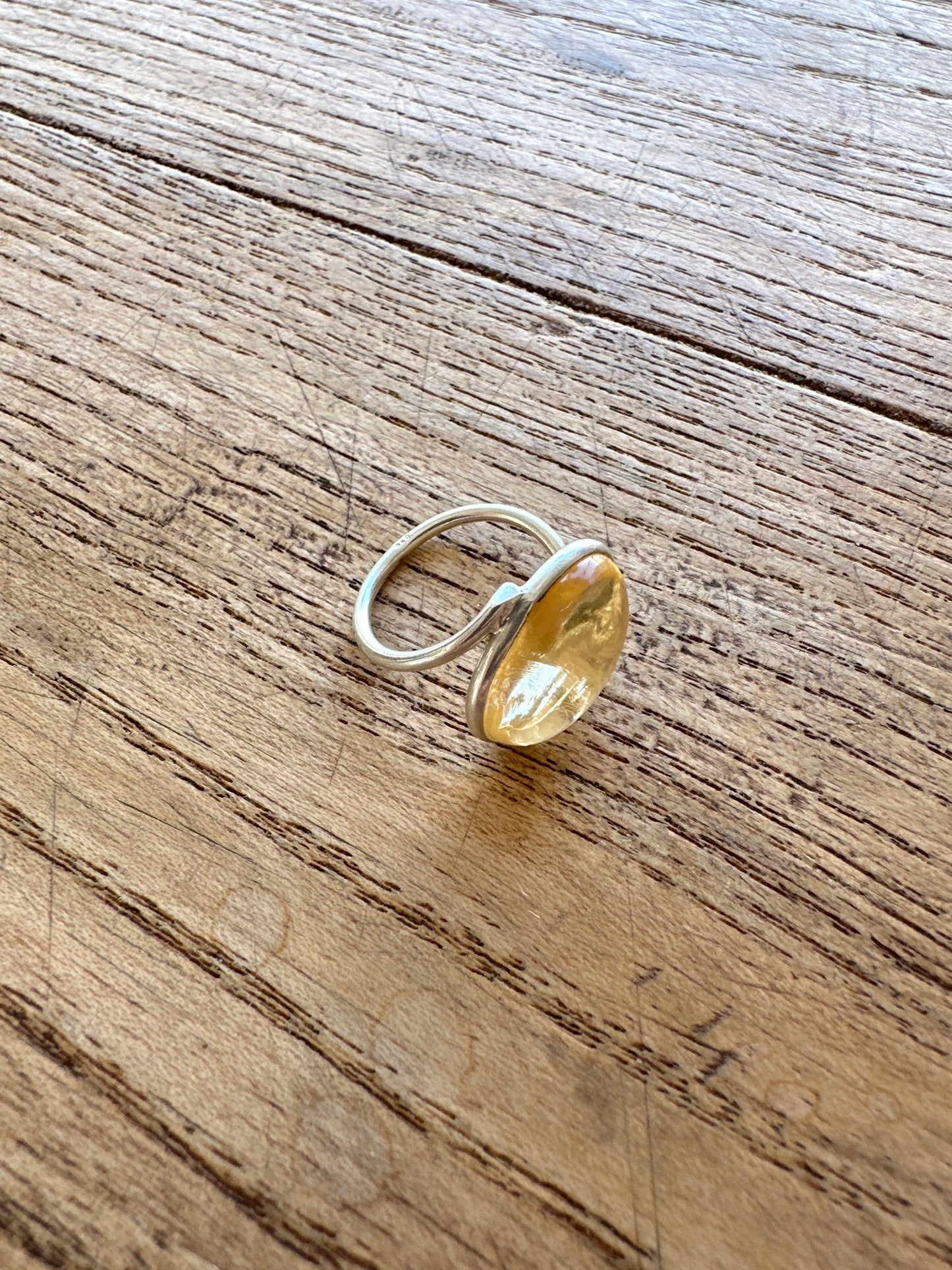 Vintage Spanish sterling & citrine oval ring