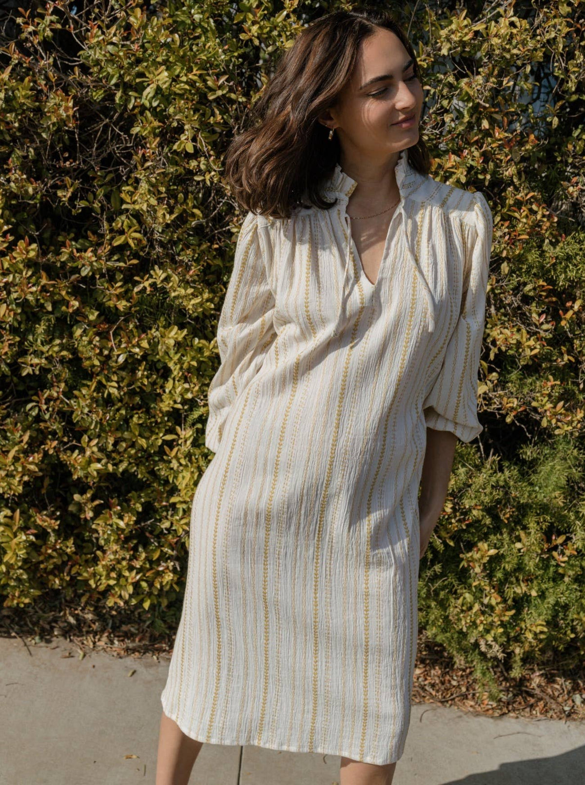 Goldenrod Jacquard Cotton Brett Dress