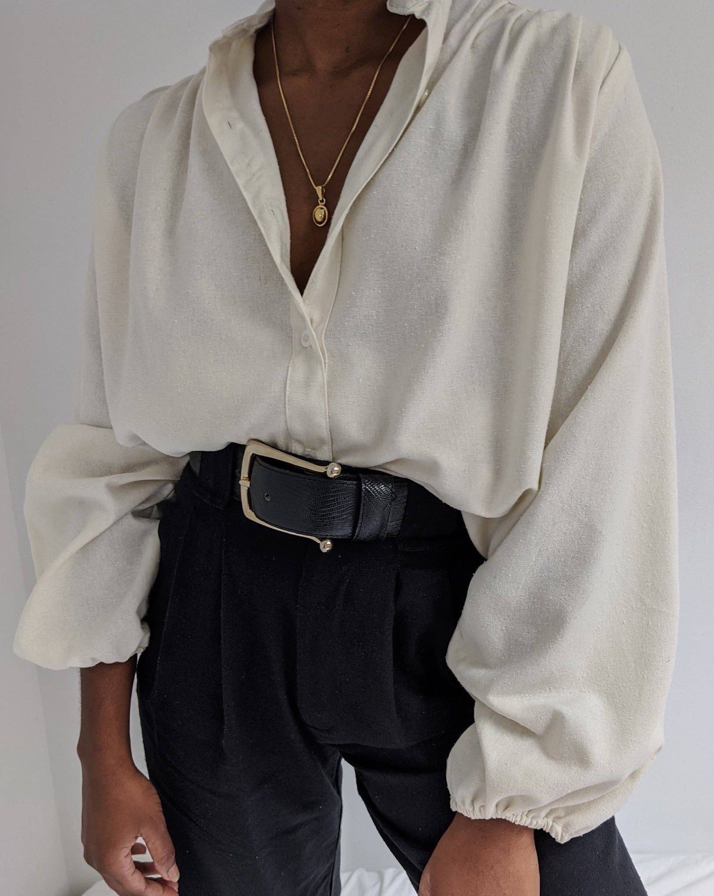 Na Nin - Gloria Raw Silk Top in Cream