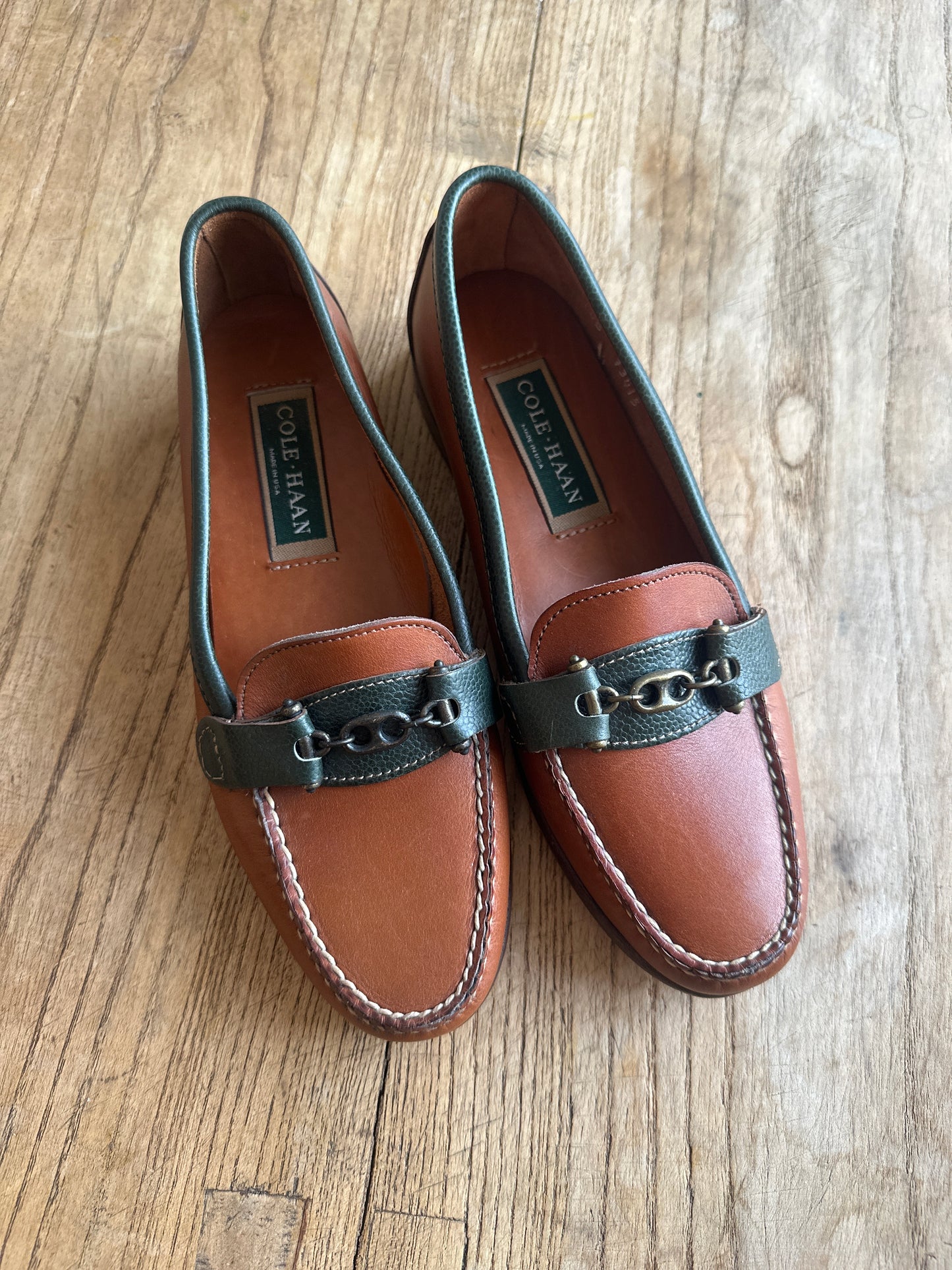 Vintage handmade Cole Haan leather loafers