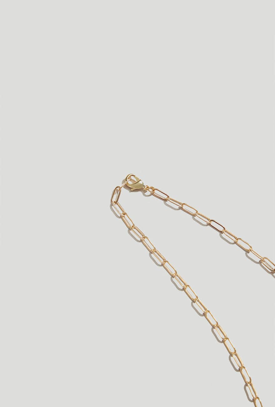 Maslo Jewelry - Paperclip Chain Necklace Gold