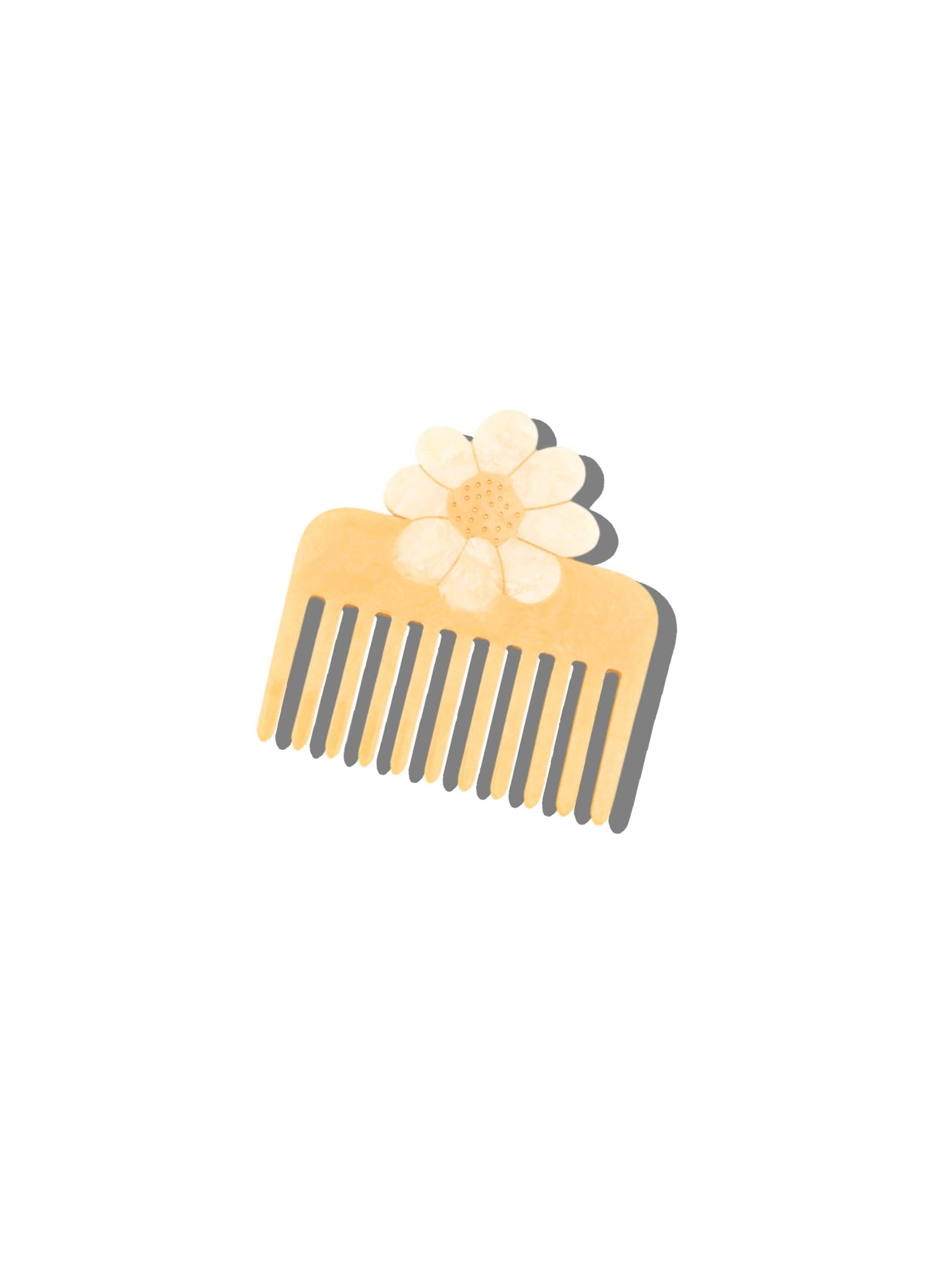 Solar Eclipse - Hand-painted Vintage Daisy Pocket Comb | Eco-Friendly