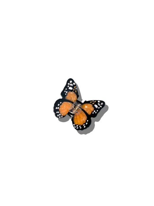 Solar Eclipse - Hand-painted Mini Monarch Butterfly Claw Hair Clip | Eco-Friendly: Orange