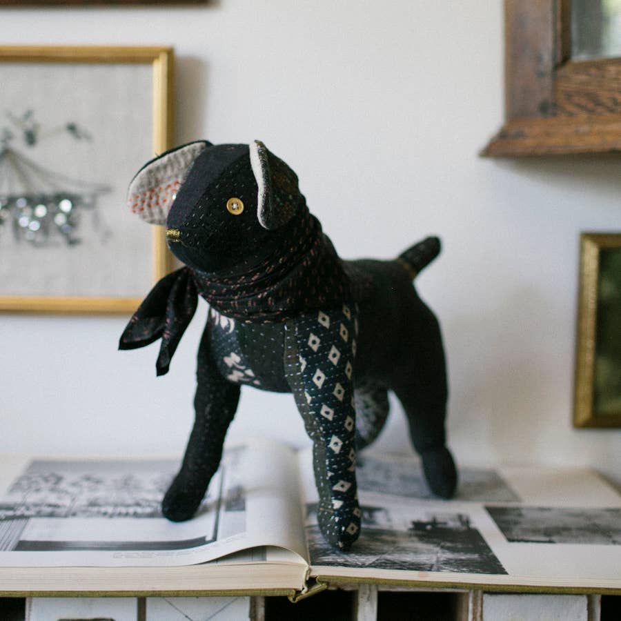 Kantha 'Darby' Dog - Soft Cotton Art Doll