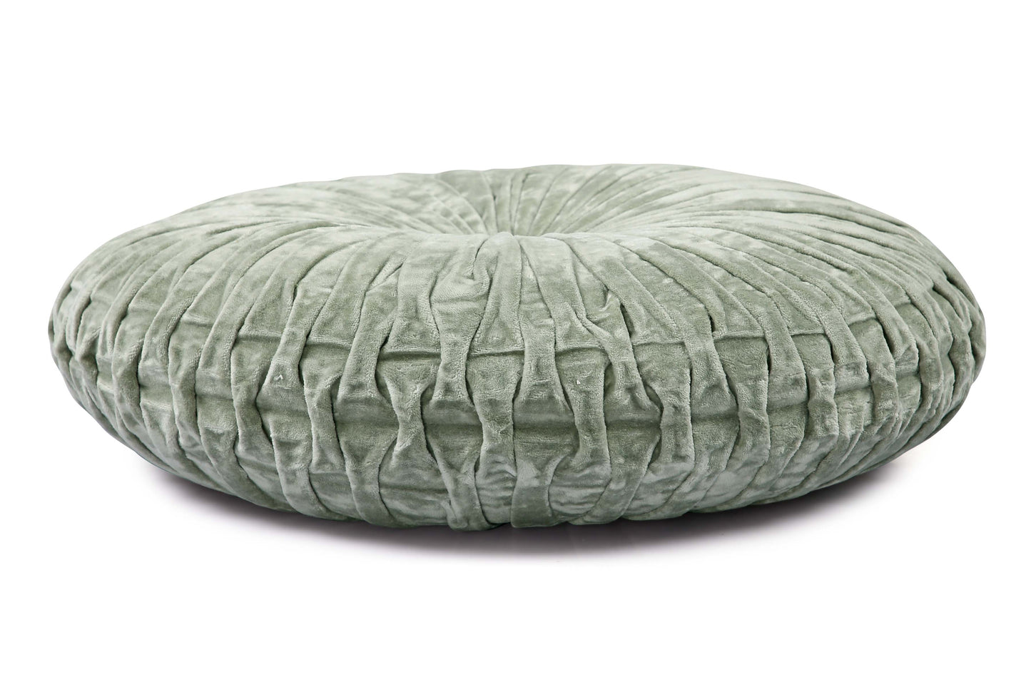Casa Amarosa - Velvet Round Handmade Pillow Sage Green  - 16 Inch