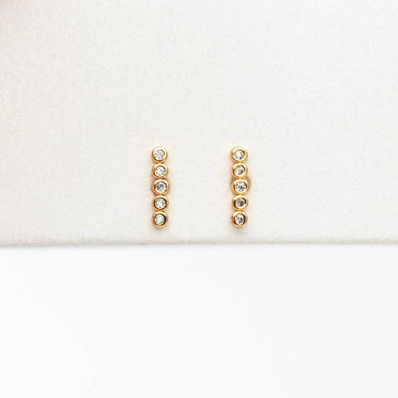 Tramps+Thieves - Little Mornings Stud Earrings: 5 CZ