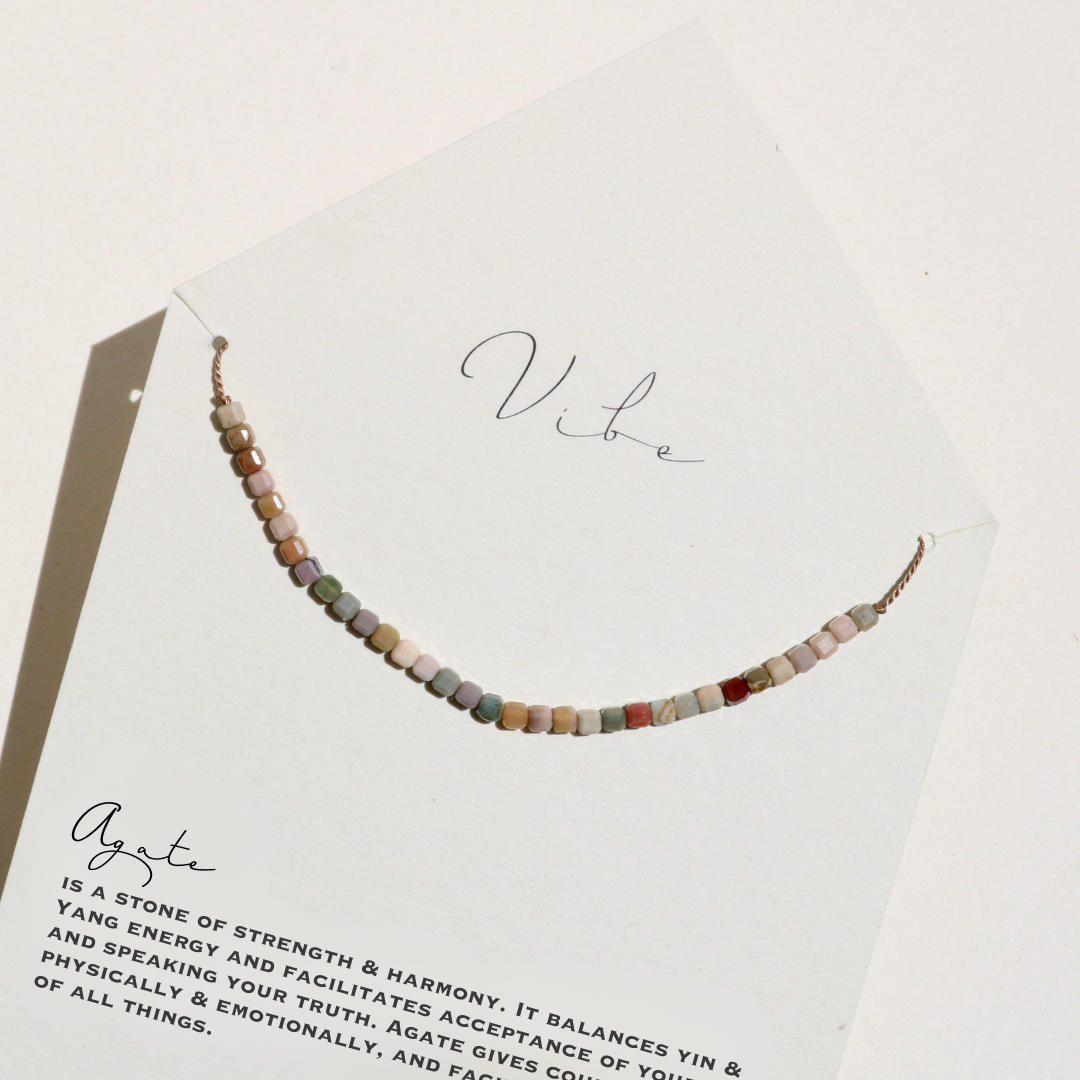 Vibe - VIBE NECKLACE | RAINBOW AGATE BEADED CUBES