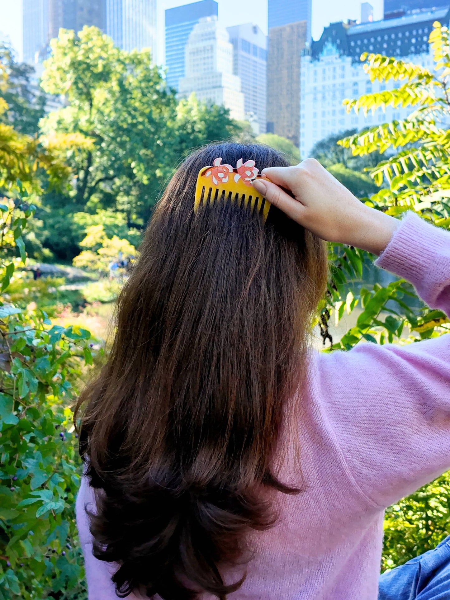 Solar Eclipse - Hand-painted Magnolia Pocket Comb