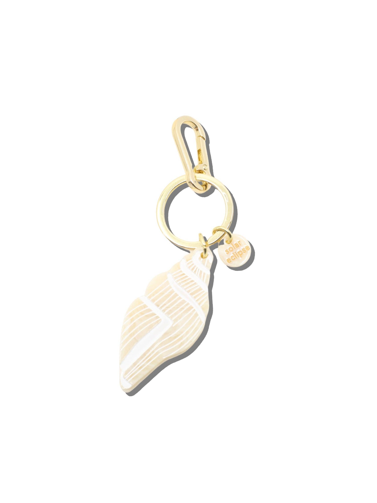 Solar Eclipse - Hand-painted Conus Conch Bag Charm + Keychain | Eco-Friendly