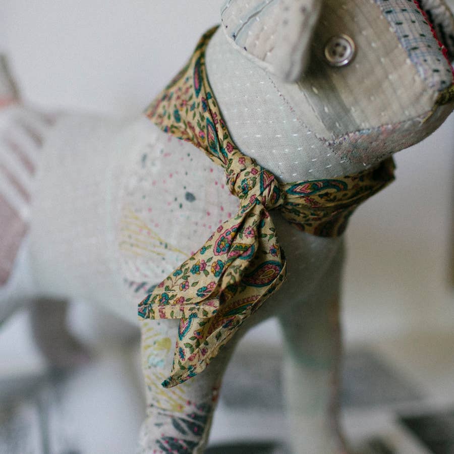 Kantha 'Darby' Dog - Soft Cotton Art Doll