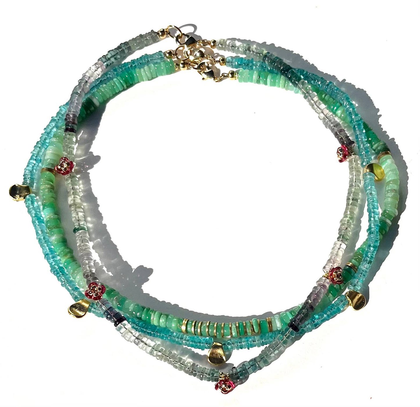 Heather Kahn - Greek Islands Collar Necklace: Peach Moonstone/Tiger's Eye