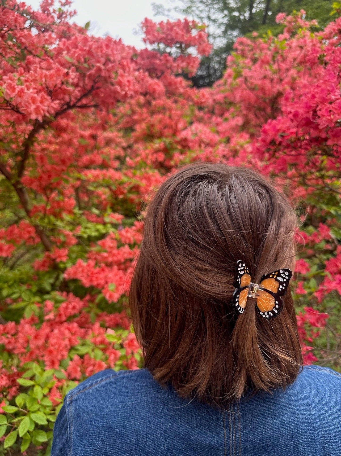 Solar Eclipse - Hand-painted Mini Monarch Butterfly Claw Hair Clip | Eco-Friendly: Orange
