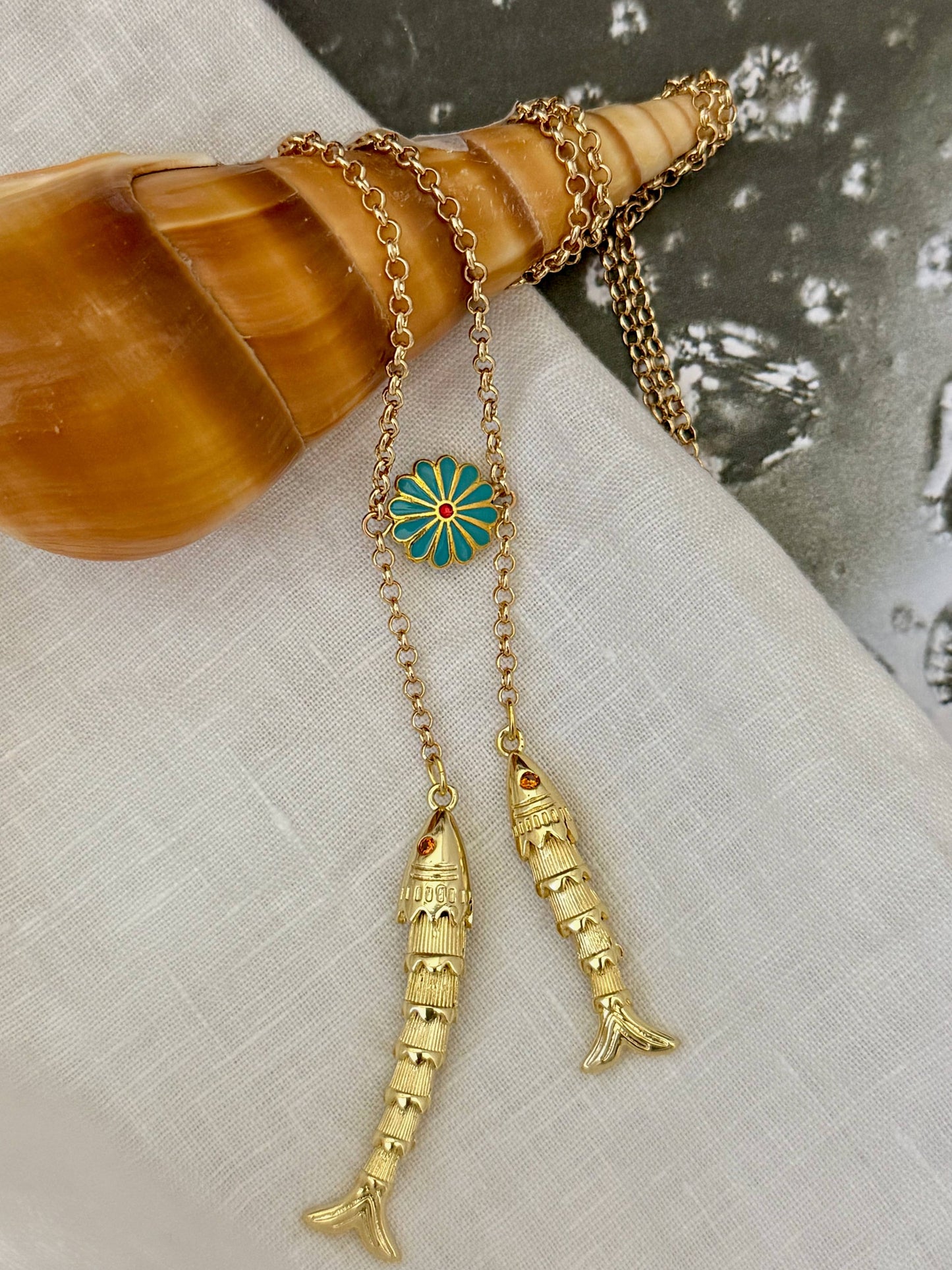 Sandrine France Studio - Double fish Necklace
