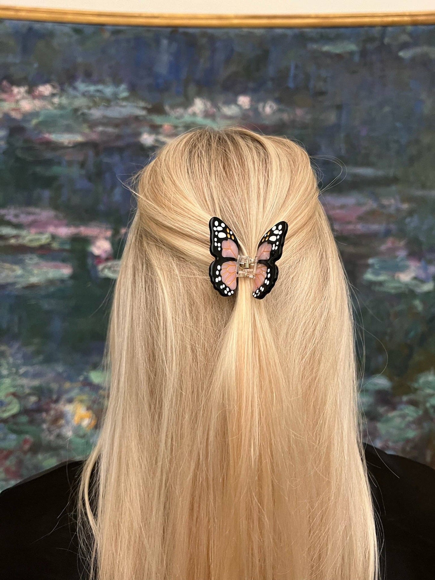 Solar Eclipse - Hand-painted Mini Monarch Butterfly Claw Hair Clip | Eco-Friendly: Orange