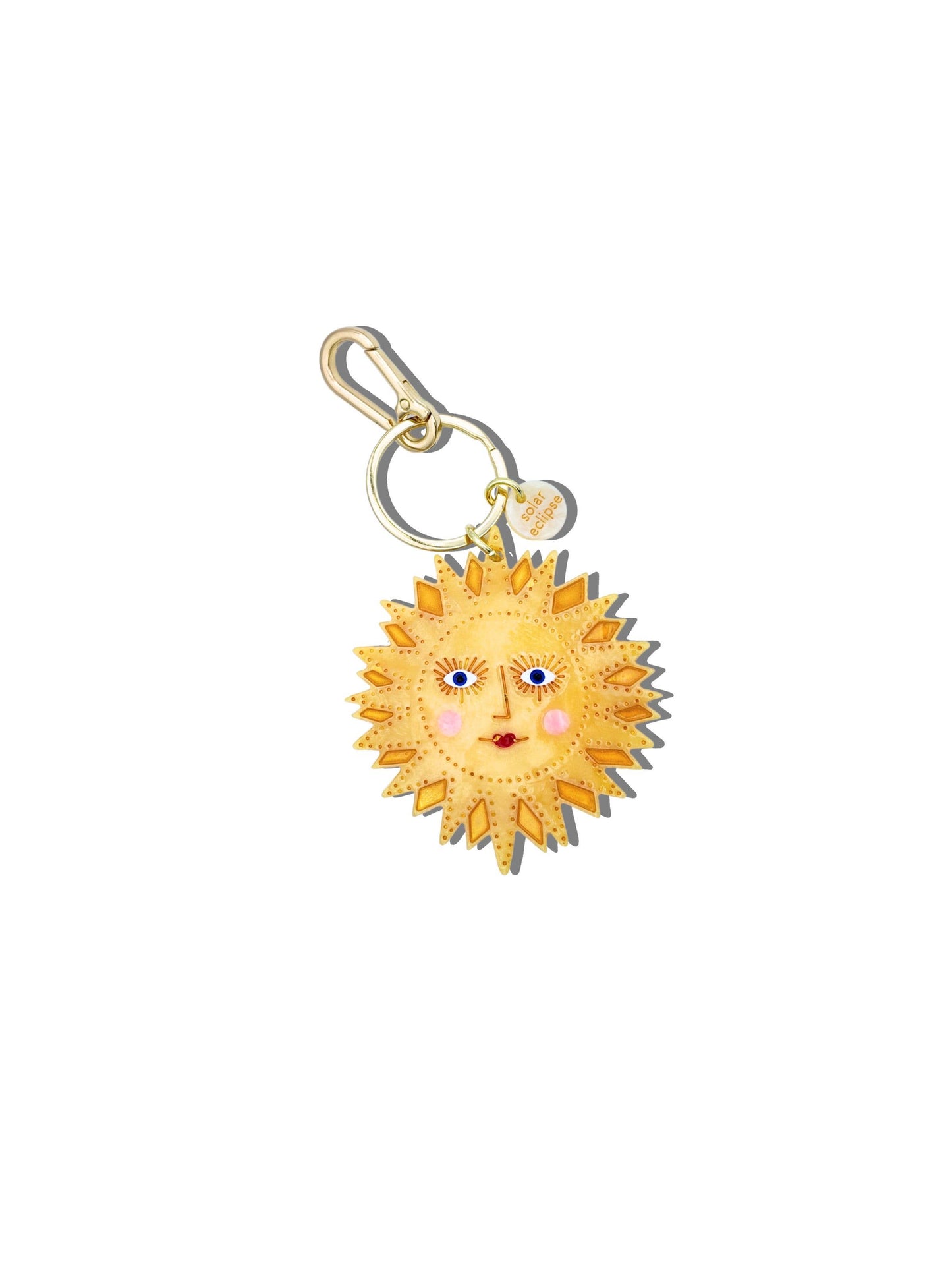 Solar Eclipse - Hand-painted Celestial Sun Bag Charm + Keychain