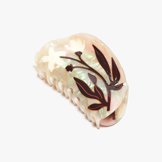 WINONA IRENE - Bryony Floral XL Deep Women's Hair Claw Accessory in Cream