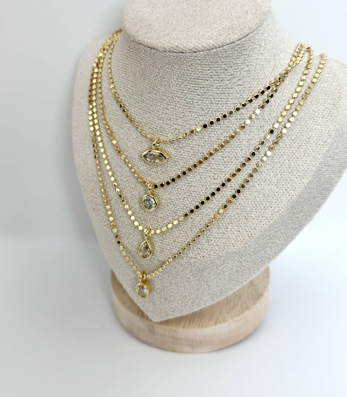 Dainty Bezel Charm Necklace