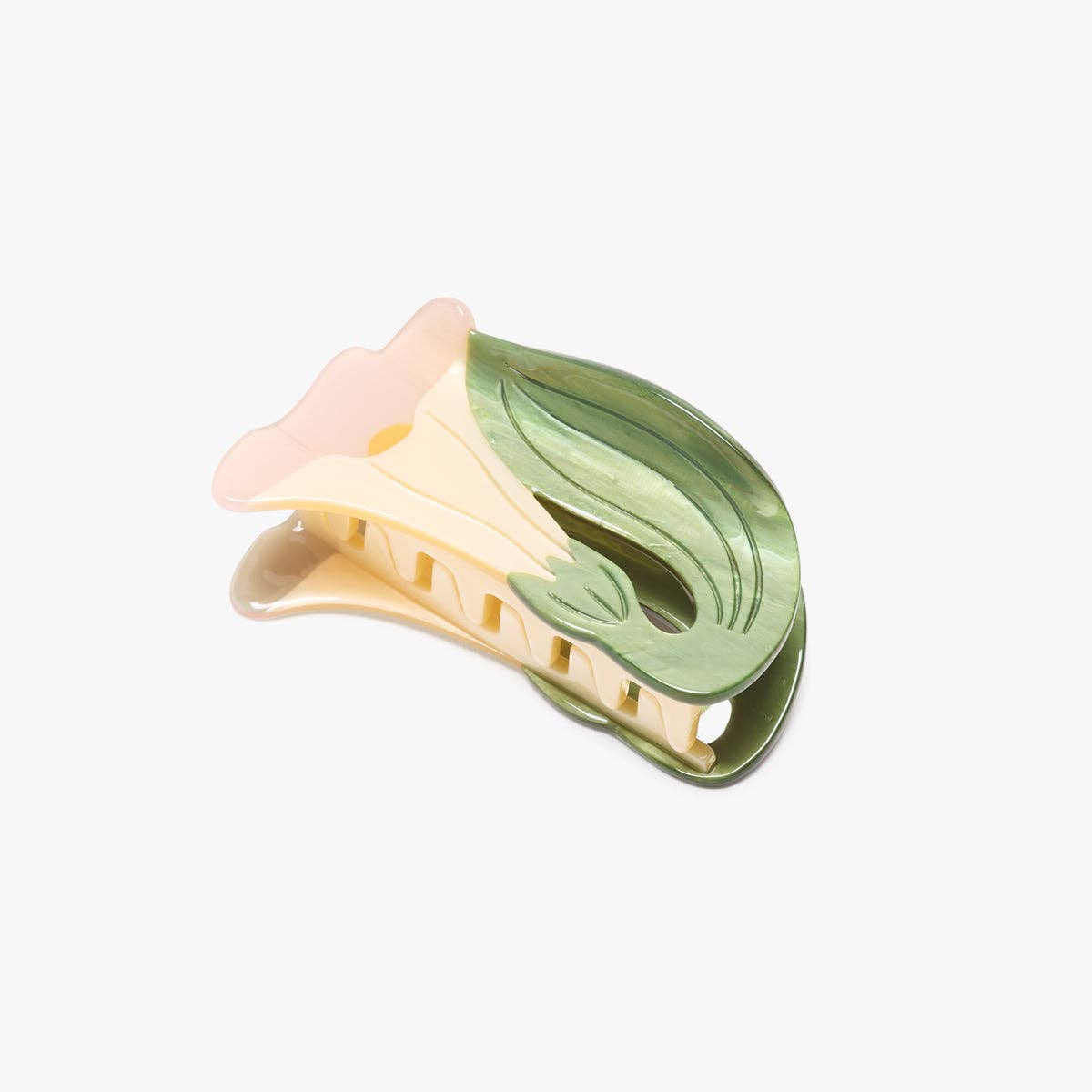 Datura Claw - White Trumpet Flower Acetate Hair Clip