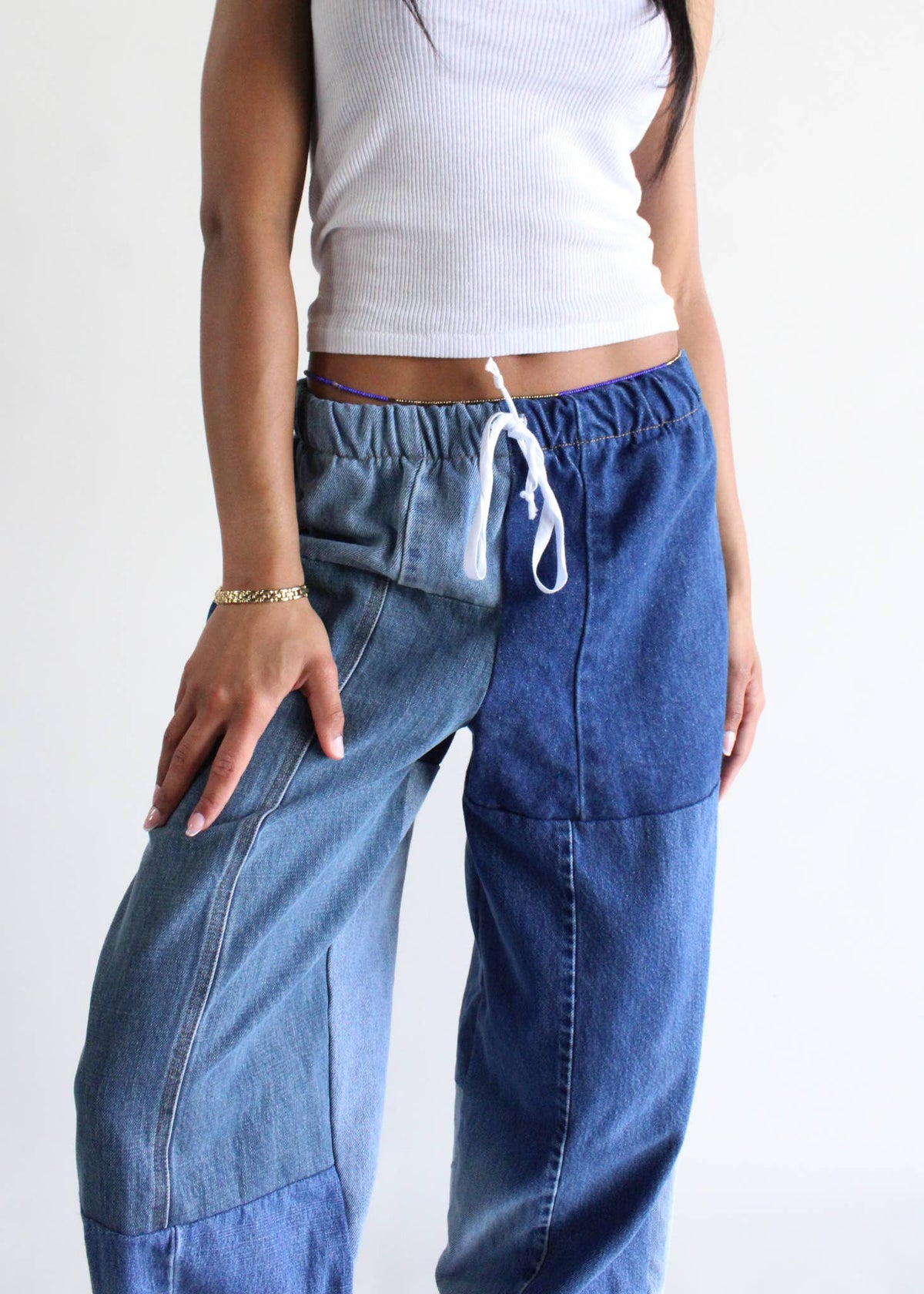 Denim Eco Patchwork Pants